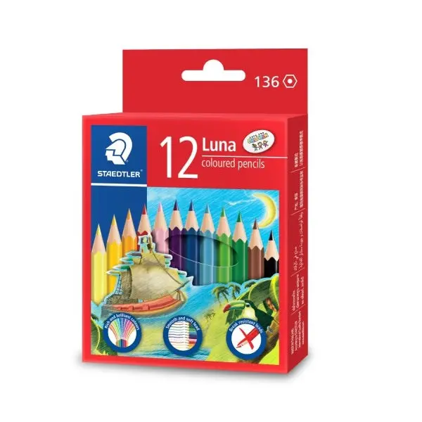 Staedtler Luna Permanent Colored Pencils – Half-Length Set Of 12 1