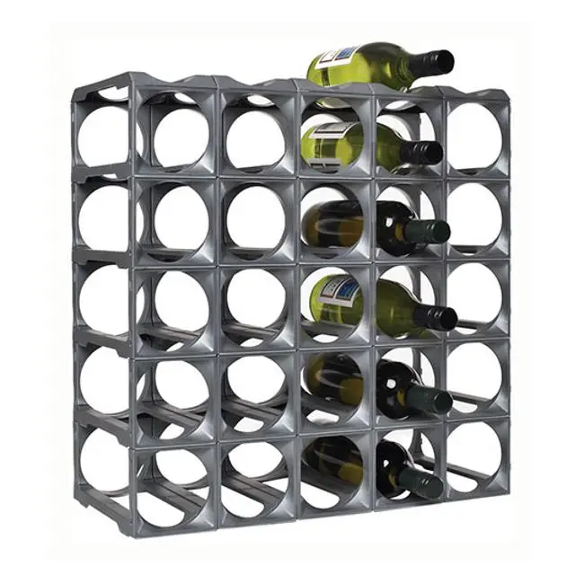 Stakrax 30-Bottle Wall-Mounted Wine Storage Kit – Silver 1