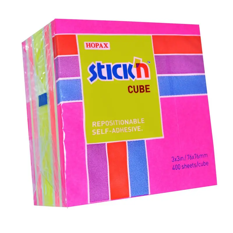 Stick'N Cube Neon Sticky Notes – 76Mm Size, 400 Sheets 1