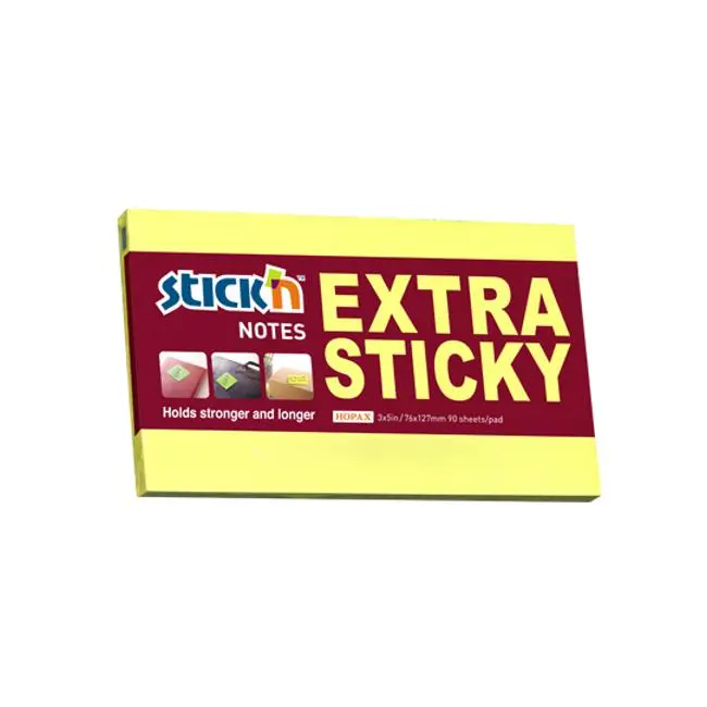 Stick’N Note Extra-Sticky Neon Lemon Notes (76 × 127 Mm, 90 Sheets) 1