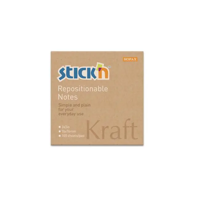 Stick’N Note Pads – 76 × 76Mm Kraft Paper, 100 Sheets 1