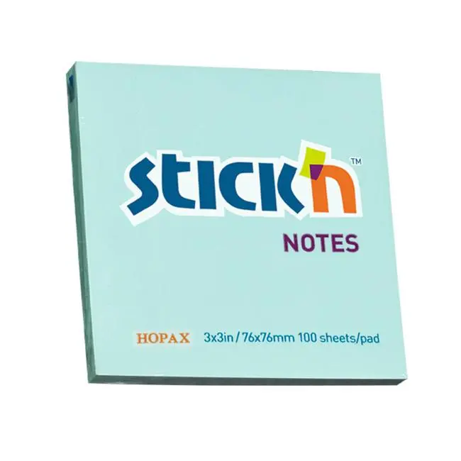 Stick’N Notes – Blue Square Sticky Notes, 76×76Mm, 100-Sheet Pad 1