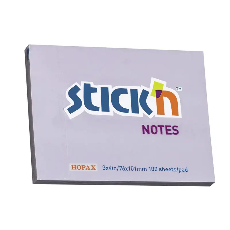Stick'N Pastel Purple Sticky Notes – 76 × 101Mm, 100-Sheet Pack For Quick Notes 1
