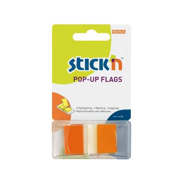 Stick’N Pop-Up Flags – Orange, 45×25Mm, 50 Sheets 1