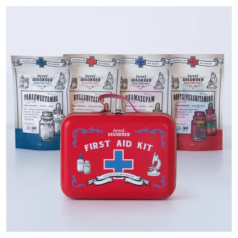 Sweet Disorder Compact First Aid Kit – Red Travel-Friendly Emergency Kit 1