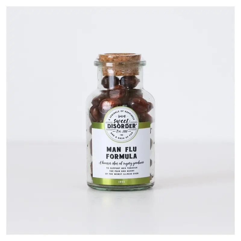 Sweet Disorder Man Flu Formula – Witty Health-Themed Card 1