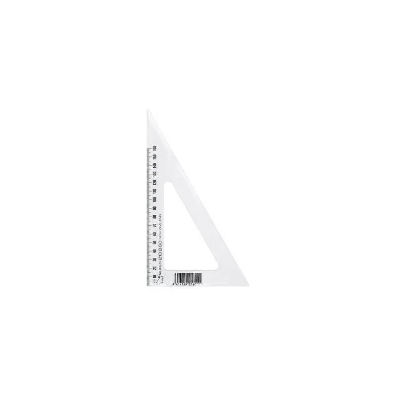 Taurus 21Cm Bevelled Edge Set Square – 60° Angle, Clear Plastic Construction 1