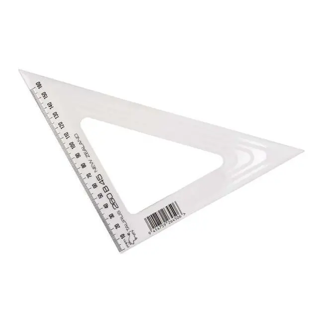 Taurus 26Cm 45° Set Square – Clear Acrylic Drafting Aid 1