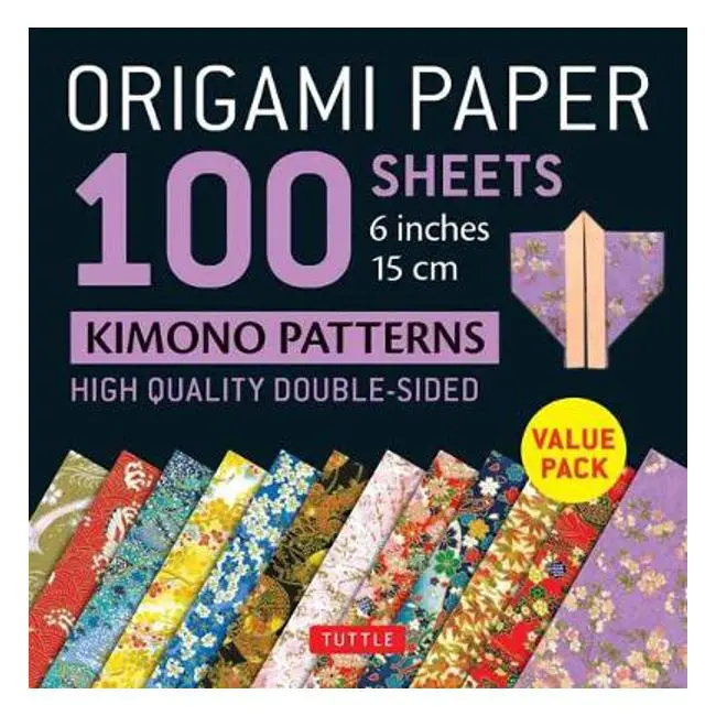 Tuttle Kimono-Inspired Origami Paper – 100 Double-Sided Sheets (6"/15Cm), 12 Traditional Patterns + 6 Project Guides 1
