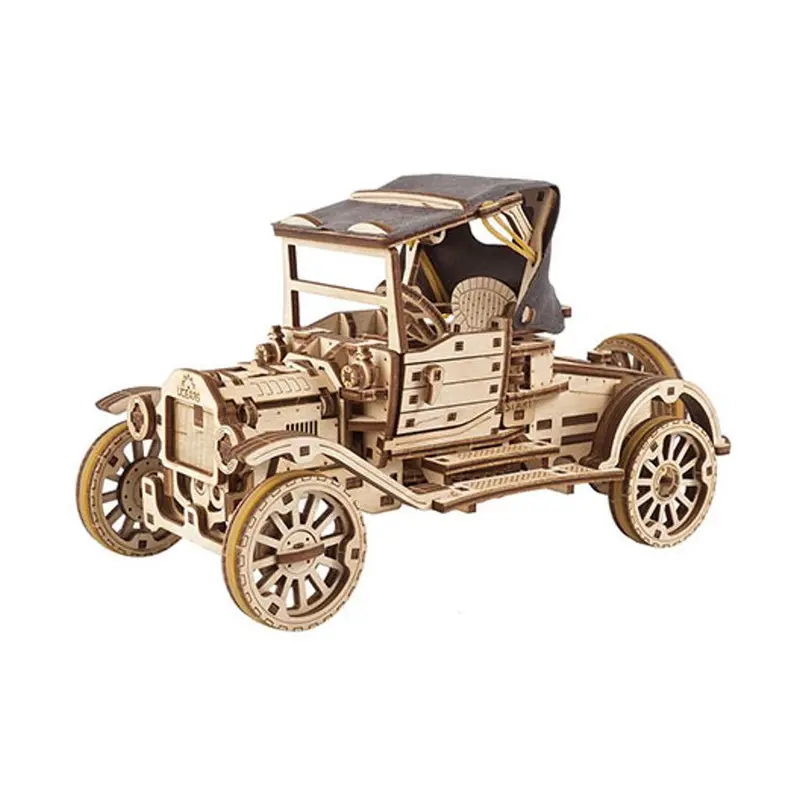 Ugears Retro Ugr-T Compact Car Model Kit – Vintage-Style Wooden Assembly (121478) 1