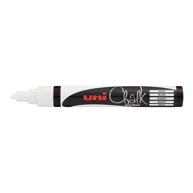 Uni Chalk Marker Pwe-5M – White, 1.8–2.5Mm Bullet Tip 1