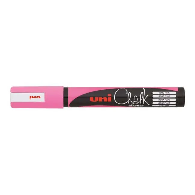 Uni Chalk Pwe-5M Fluorescent Pink Marker – 1.8–2.5Mm Bullet Tip 1