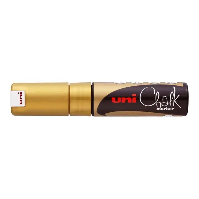 Uni Chalk Pwe-8K Gold Marker – 8.0Mm Chisel Tip 1