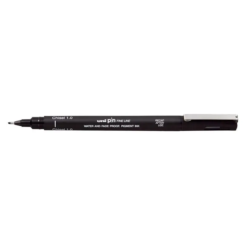 Uni Fineline Permanent Marker – 1.0Mm Black Tip For Smudge-Resistant Writing (249799) 1