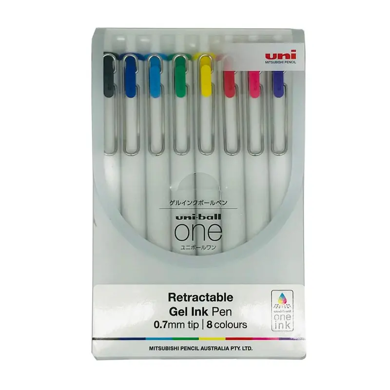 Uni One 0.7Mm Gel Ink Rollerball Pens – Assorted Colors, 8-Pack 1