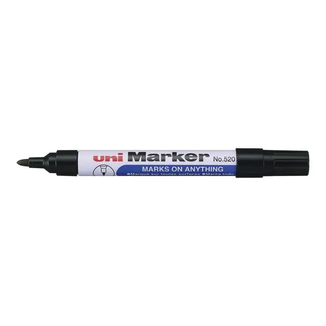 Uni Paint Marker 520 – Permanent Bullet-Tip Black Ink 1