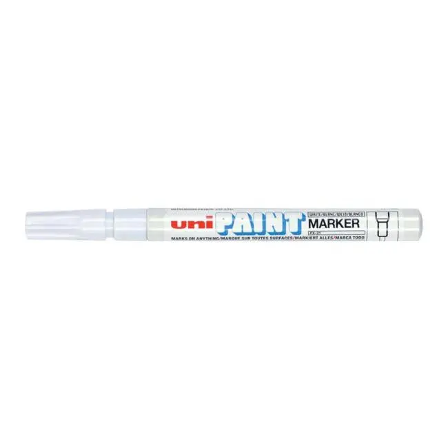Uni Paint Marker – Opaque White Ink, 1.2 Mm Bullet Tip For Surfaces 1
