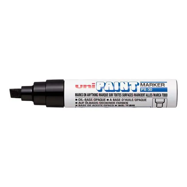 Uni Paint Marker Px-30 – Chisel Tip Black, 4.0–8.5 Mm Precision Lettering 1