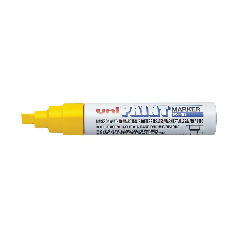 Uni Paint Marker With Chisel Tip – Vibrant Yellow, 4–8.5Mm Line Width, Px-30 1