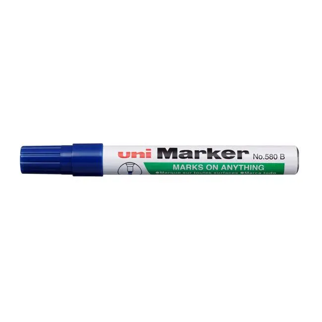 Uni Permanent Chisel-Tip Marker – Blue (Model 580) 1