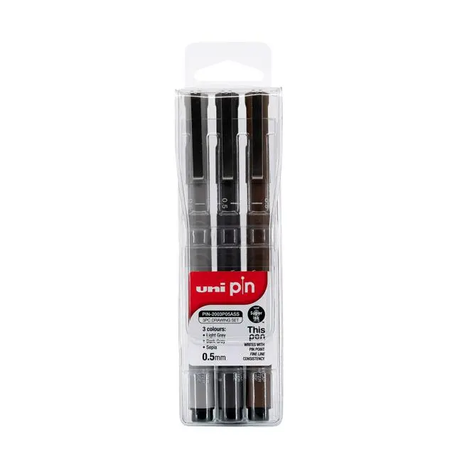 Uni Pin Fineline Permanent Drawing Set – 3-Piece Professional Kit 1
