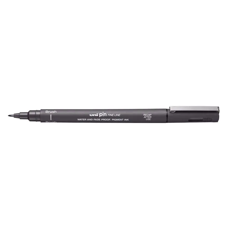 Uni Pin Fineliner Brush Pen – Dark Grey 0.5Mm Flexible Tip For Detail Work 1