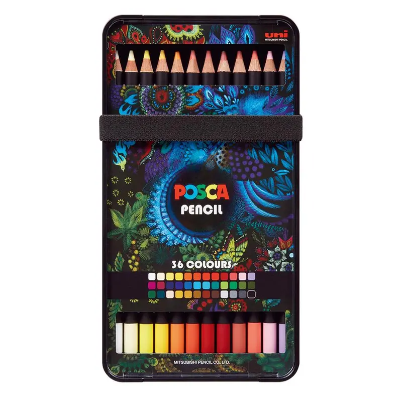 Uni Posca Assorted Color Pencil Set – 36-Vivid-Hue Creative Drawing Kit 1