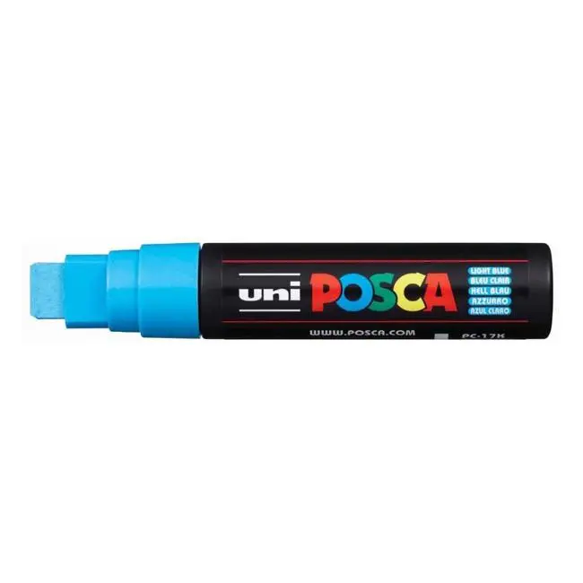 Uni Posca Extra-Broad Chisel Marker – Light Blue, 15 Mm Tip For Large Areas 1