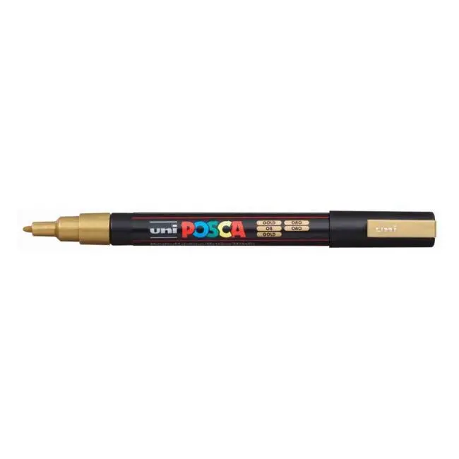 Uni Posca Fine-Tip Metallic Marker Pc-3M (Gold, 0.9–1.3 Mm) 1