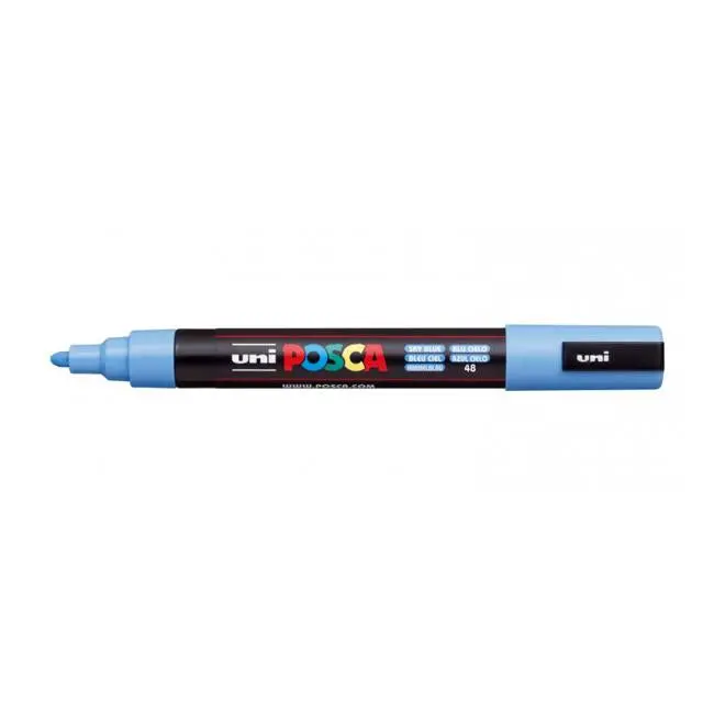 Uni Posca Medium Bullet Marker – 1.8–2.5 Mm Tip, Sky Blue (Pc-5M) 1