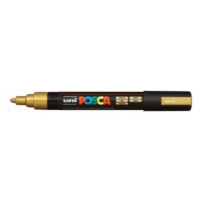 Uni Posca Medium Bullet Marker – Metallic Gold, 1.8–2.5 Mm Tip 1