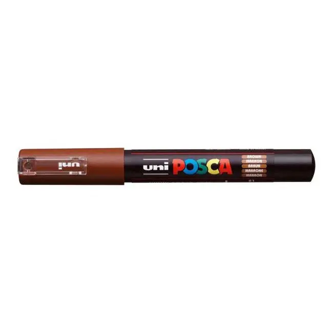 Uni Posca Pc-1M Fine-Tip Marker – Rich Brown, 0.7 Mm Round Nib 1