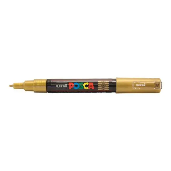 Uni Posca Pc-1M Gold Marker – 0.7Mm Ultra-Fine Round Tip 1