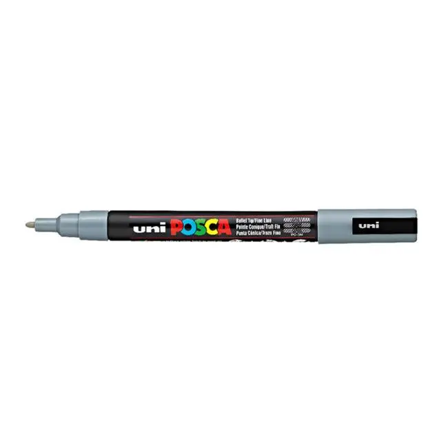 Uni Posca Pc-1M Precision 0.7Mm Grey Marker Pen 1