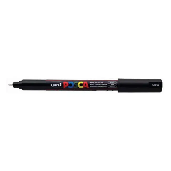 Uni Posca Pc-1Mr Ultra-Fine Black Marker – 0.7Mm Pin Tip 1