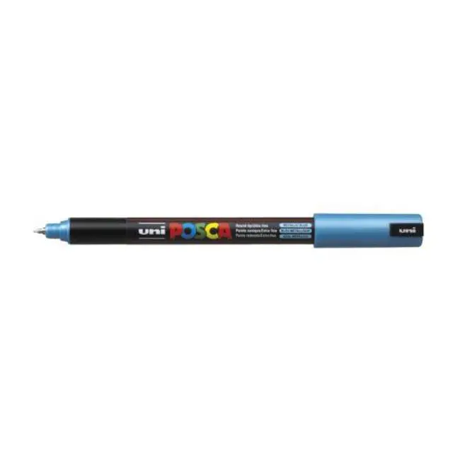 Uni Posca Pc-1Mr Ultra-Fine Metallic Blue Marker – 0.7Mm Tip 1