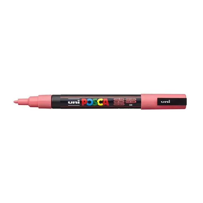 Uni Posca Pc-3M Coral Pink Fine-Tip Marker (0.9–1.3 Mm) 1