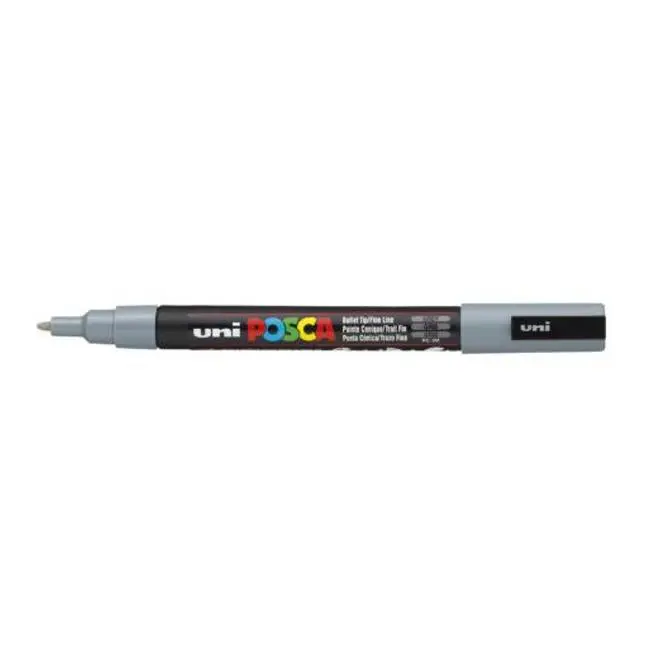 Uni Posca Pc-3M Fine-Line Marker – Medium Grey, 0.9–1.3 Mm Variable Tip 1