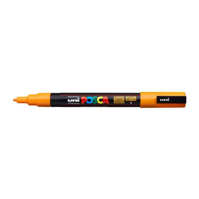 Uni Posca Pc-3M Fine-Tip Marker – Bright Yellow, 0.9–1.3Mm, Vibrant Opaque Paint Ink 1