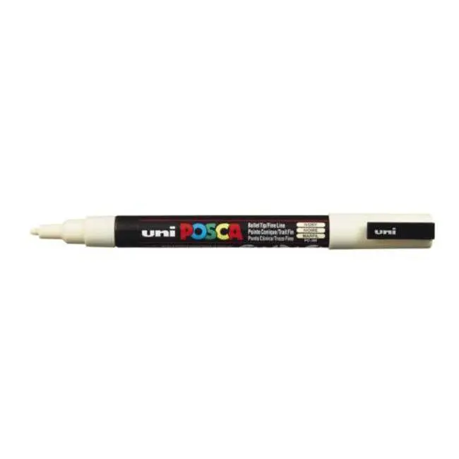 Uni Posca Pc-3M Fine-Tip Marker – Ivory, 0.9–1.3Mm Precision Line, Water-Based Paint Pen 1