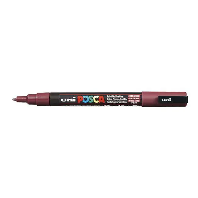 Uni Posca Pc-3M Fine-Tip Marker – Red Wine, 0.9–1.3Mm, Rich Matte Finish Paint Ink 1