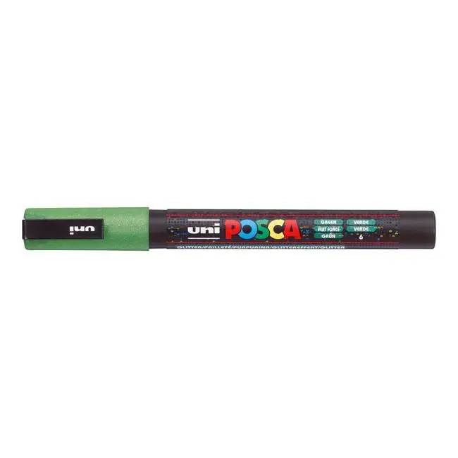 Uni Posca Pc-3M Green Glitter Fine 0.9–1.3Mm Paint Marker 1