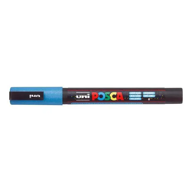 Uni Posca Pc-3M Light Blue Glitter Fine 0.9–1.3Mm Paint Marker 1