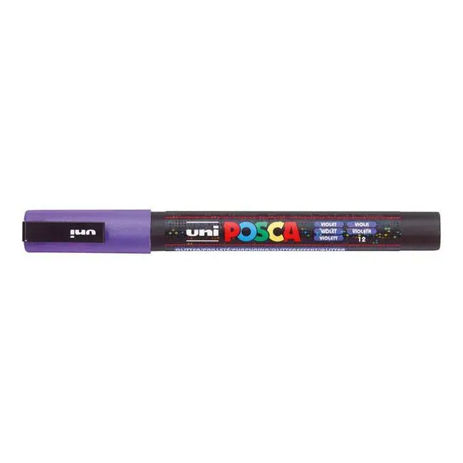 Uni Posca Pc-3M Violet Glitter Fine 0.9–1.3Mm Paint Marker 1