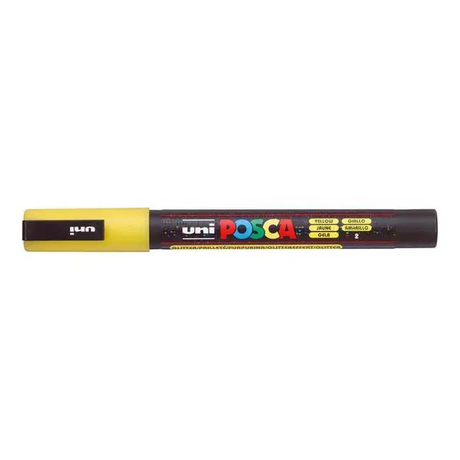 Uni Posca Pc-3M Yellow Glitter Fine 0.9–1.3Mm Paint Marker 1