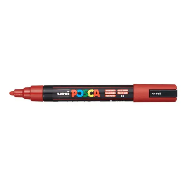 Uni Posca Pc-5M Medium Bullet 1.8–2.5Mm Ruby Red Marker 1
