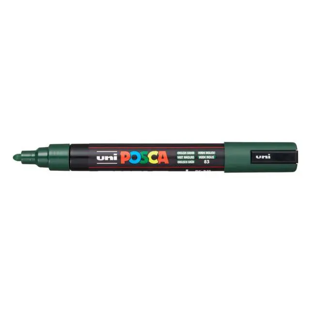 Uni Posca Pc-5M Medium Bullet Tip Marker – Vibrant English Green (1.8–2.5 Mm) 1
