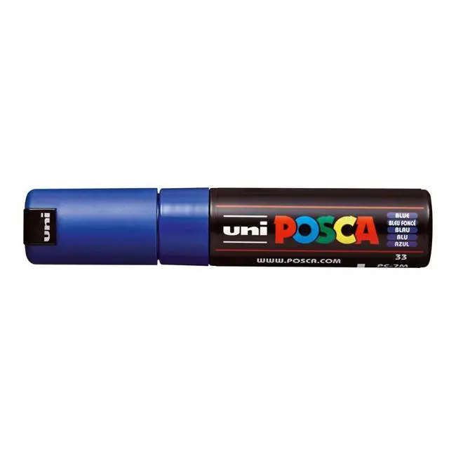 Uni Posca Pc-7M Blue Paint Marker – 4.5–5.5 Mm Bullet Tip 1
