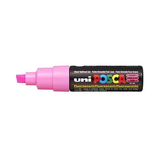 Uni Posca Pc-8K Bold Chisel-Tip Fluorescent Pink Marker (8Mm) 1