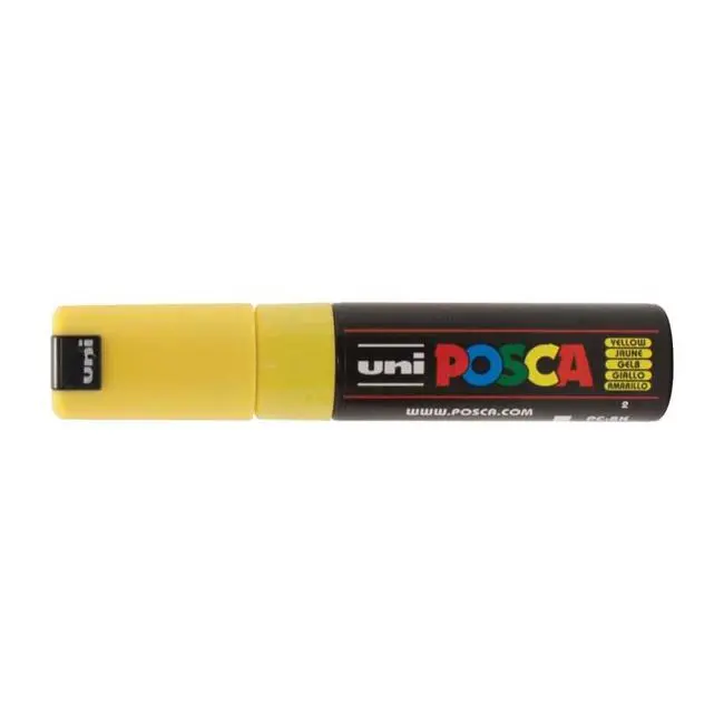 Uni Posca Pc-8K Marker – 8Mm Bold Chisel Tip, Sunny Yellow 1